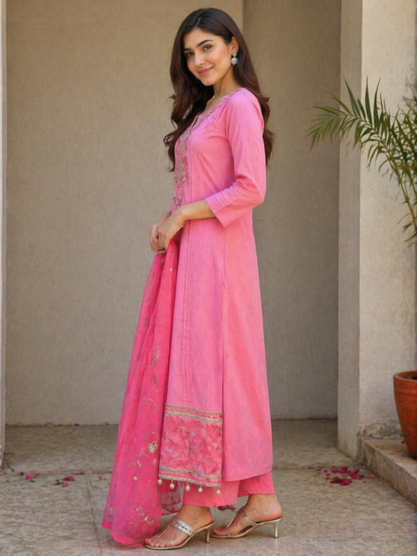 Elegant portrait in soft pink tones Blush Royale Embroidered Dress