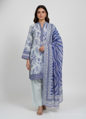 ruwlaibs_3-piece_suit_front (5) Azure Bloom (Unstitched 3-Piece Suit)