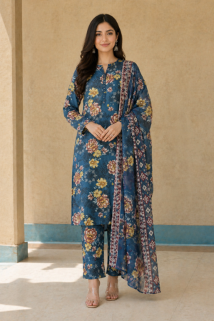 Midnight Bloom Ensemble (Unstitched 3-Piece Suit)