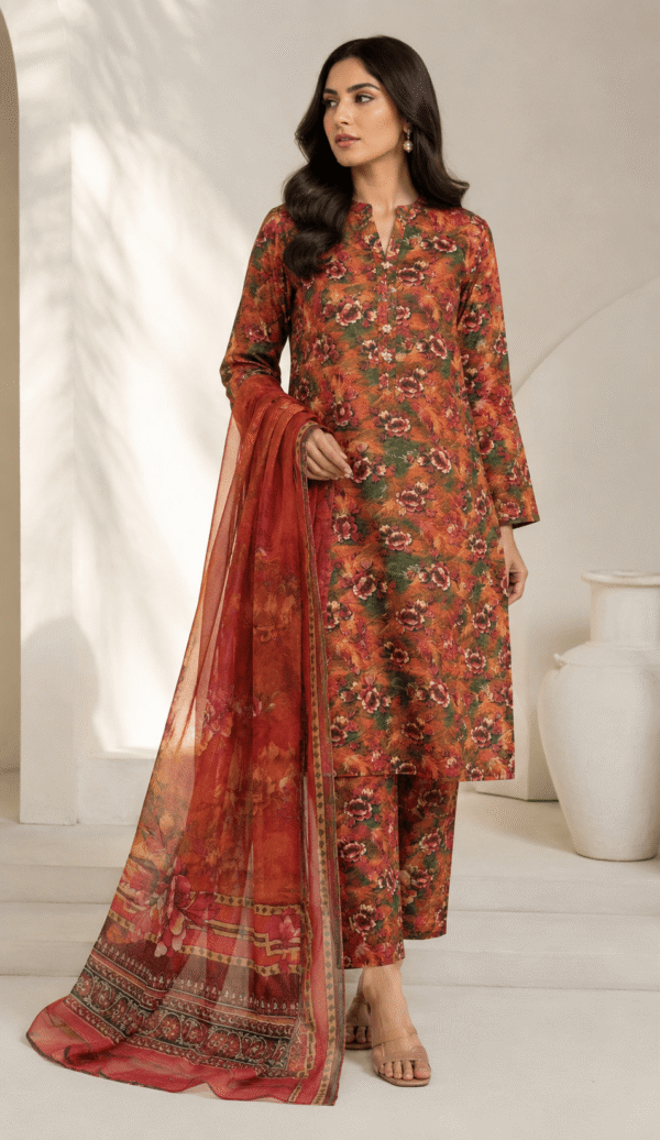 Autumn Bloom – 3PC Unstitched Lawn Set