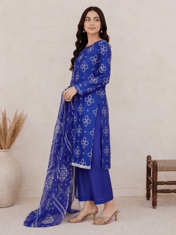 Indigo Elegance 3-Piece Unstitched Set