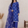 Indigo Elegance 3-Piece Unstitched Set