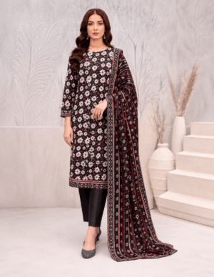 black dress 1 (1) Noir Blossom – Eid Edit (3- Piece Unstitched Suit)