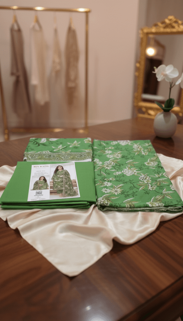 Emerald Bloom Printed Lawn Set (Unstitched)