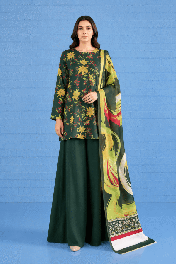 green floral dress 1 (1) Noor-e-Zamurd- Eid Edit (3-Piece Unstitched Suit)