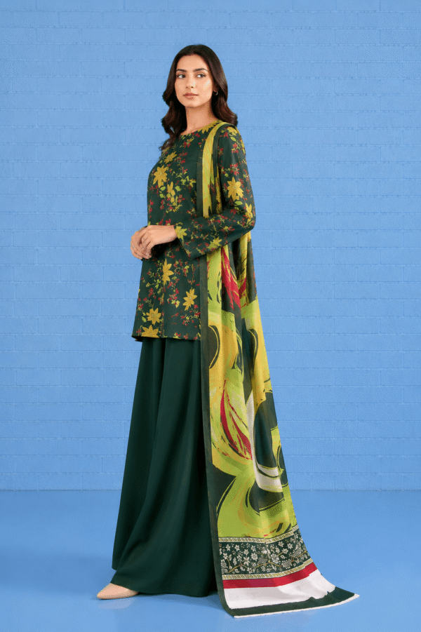 green floral dress 2 (1) Noor-e-Zamurd- Eid Edit (3-Piece Unstitched Suit)