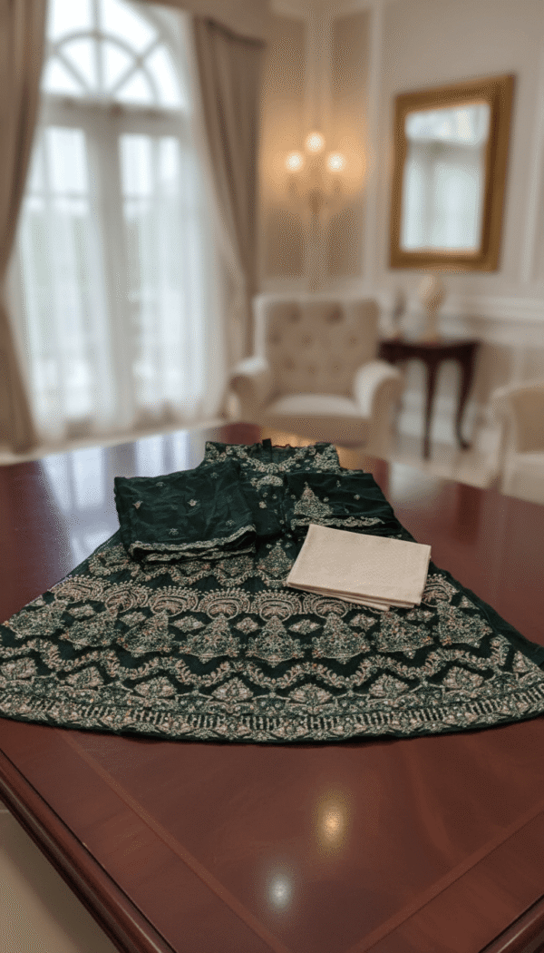 “Zehra – Chiffon Frock with Mehsuri Plazo” (Semi - Stitched)