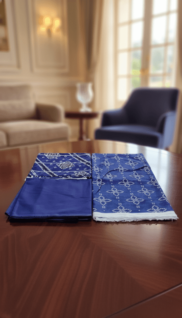 Indigo Elegance 3-Piece Unstitched Set