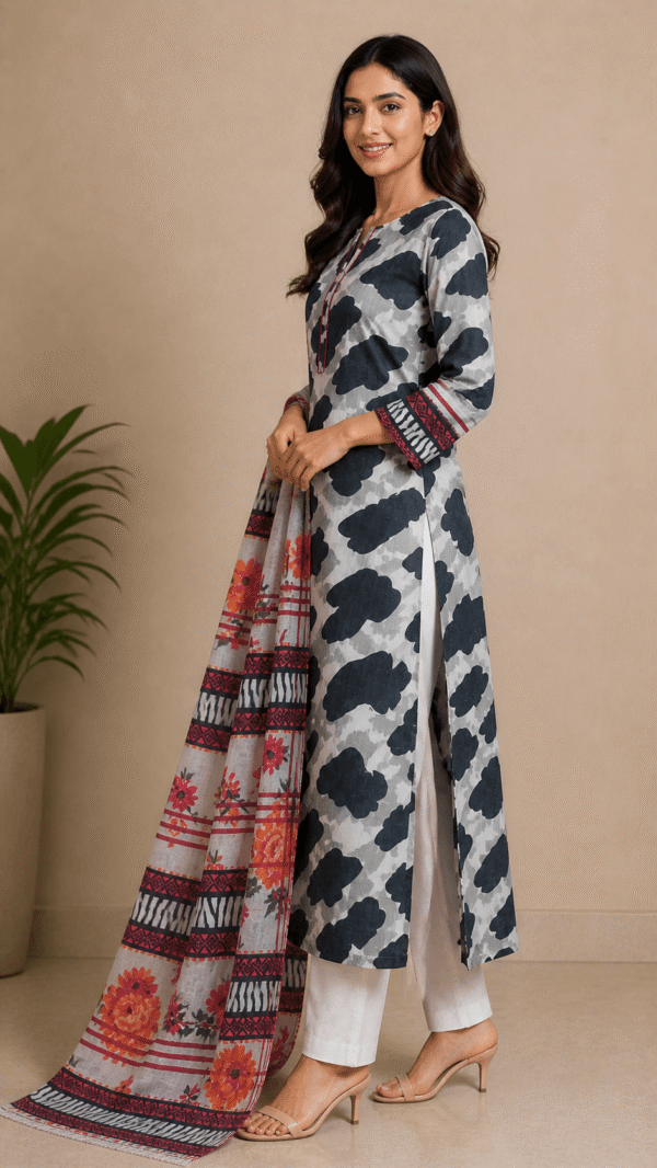 Midnight Mist Printed 3-Piece Lawn Suit (Unstitched)
