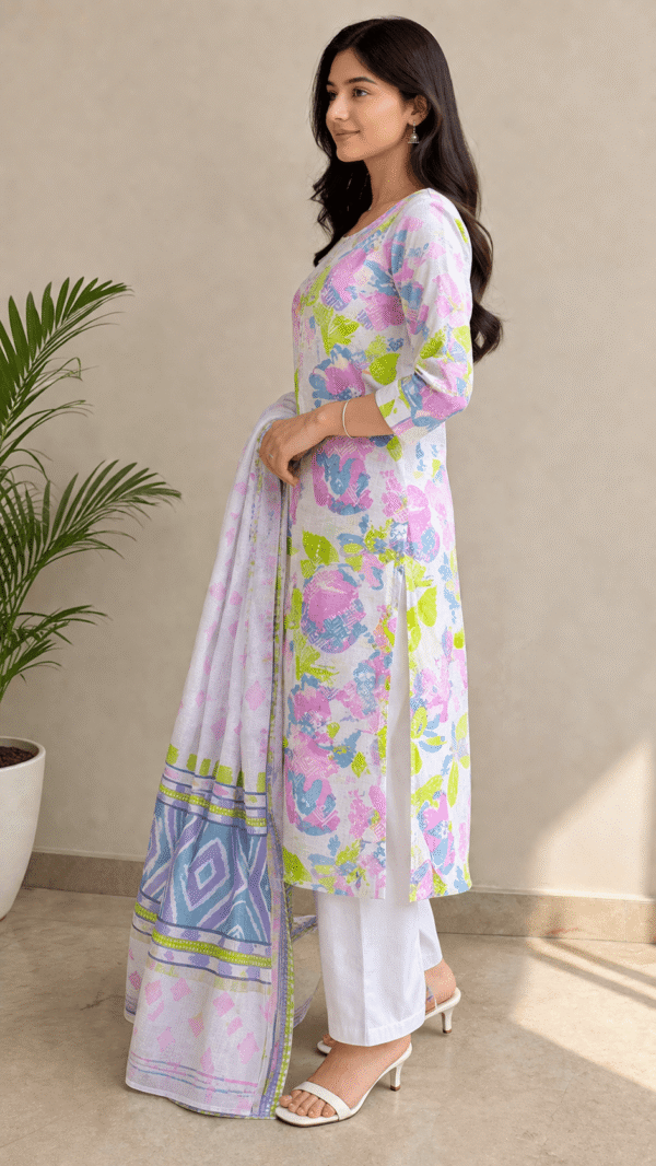 Pastel Bloom Lawn 3-Piece Suit (Unstitched)