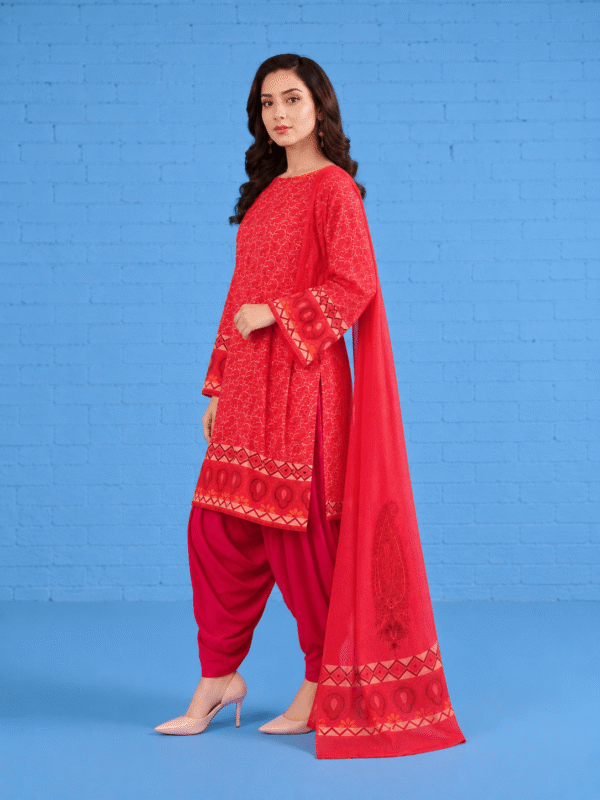 red dress 2 (1) Rouge Paisley Balloon Shalwar Set (Unstitched)
