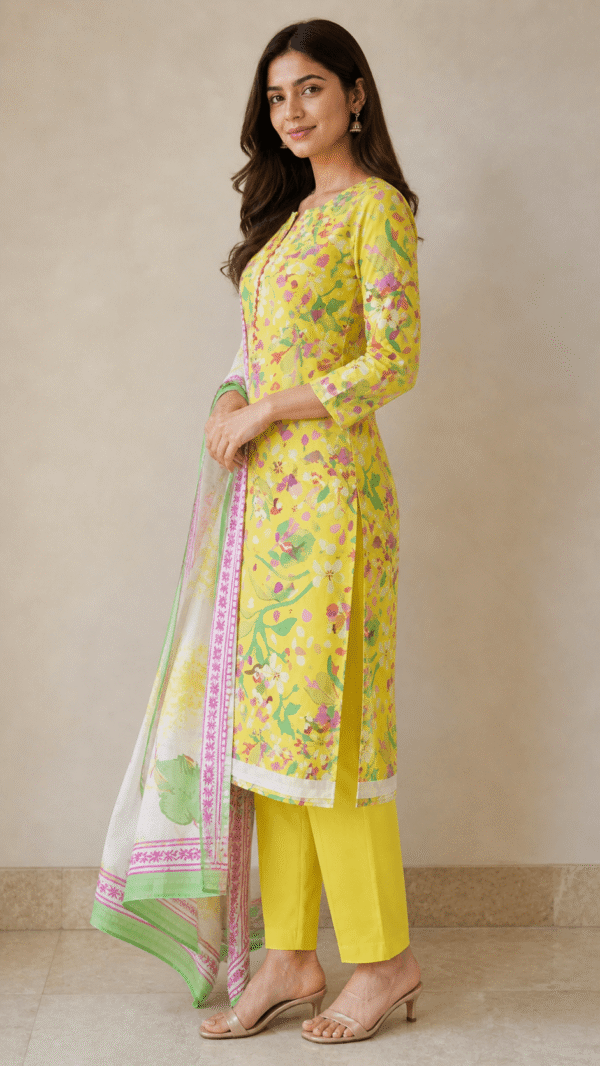 sunlit blossom2 (1) Sunlit Blossom Lawn Suit (Unstitched)