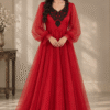 Scarlett Noir Embroidered Gown