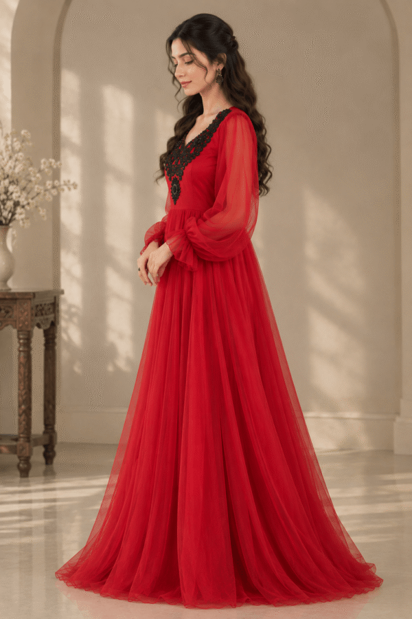 Scarlett Noir Embroidered Gown