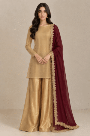 Mehroze — Gold & Maroon Gota Ensemble