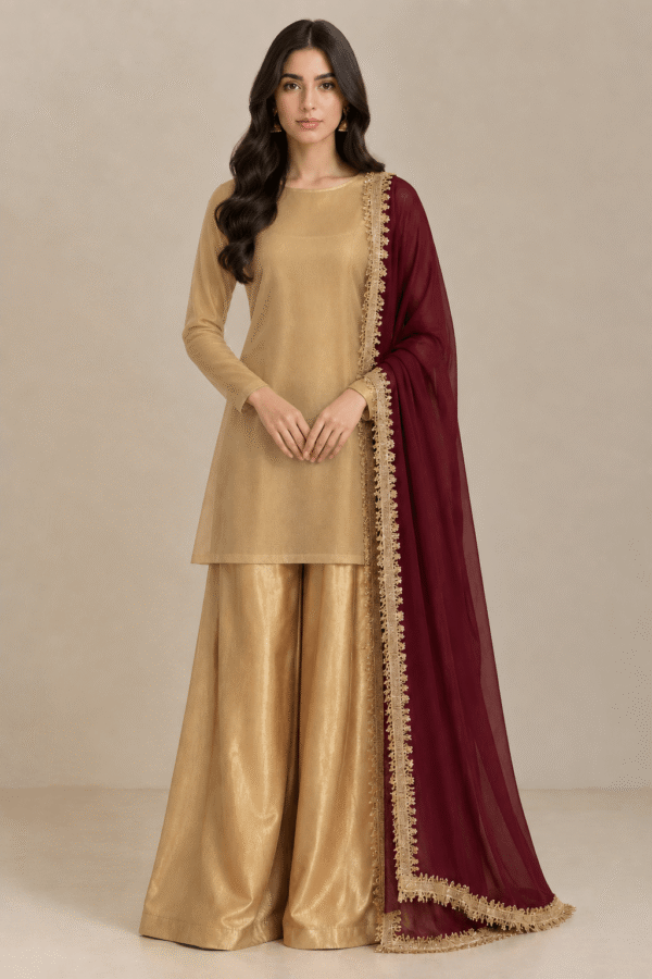 Mehroze — Gold & Maroon Gota Ensemble
