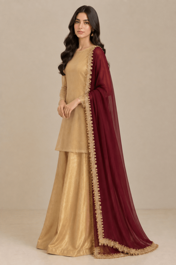 Mehroze — Gold & Maroon Gota Ensemble