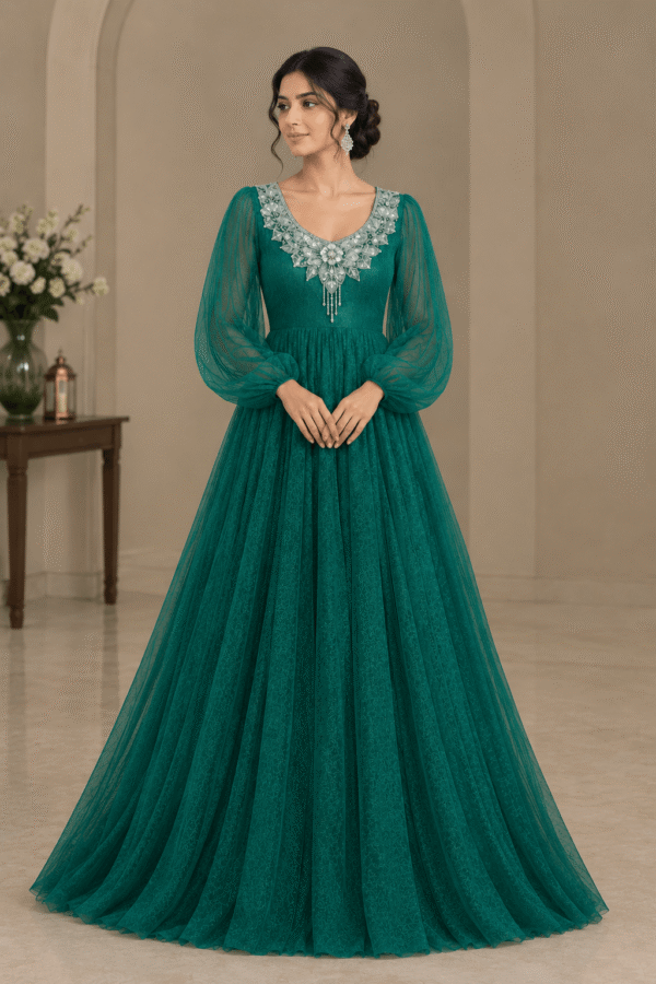 ChatGPT Image Sep 9, 2026, 07_03_15 PM (1) Seafoam Elegance – Embellished Sea Green Net Maxi