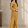 Mustard Sheer Ensemble in Soft Studio Light (1) Mustard Gold Grace